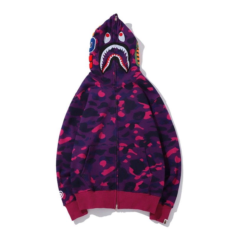 Bape Zip Up Hoodie Dark Purple