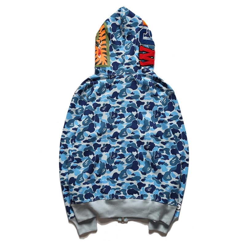 Bape Zip Up Hoodie Light Blue