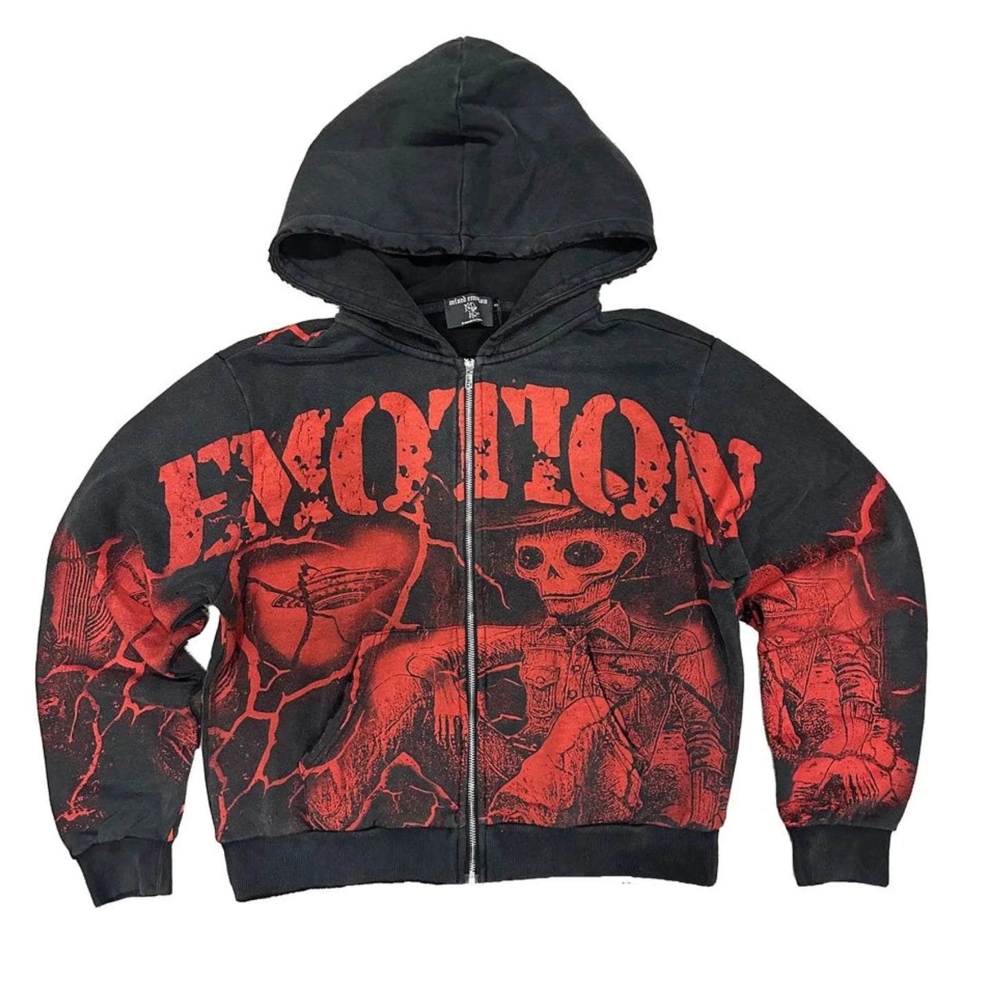 Mixed Emotion Hoodie Black and Red