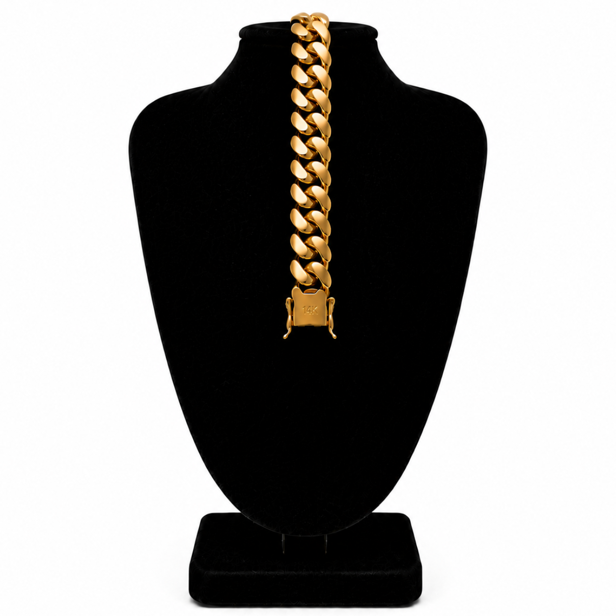 Cuban Link Bracelet Gold Butterfly Clasp 14k