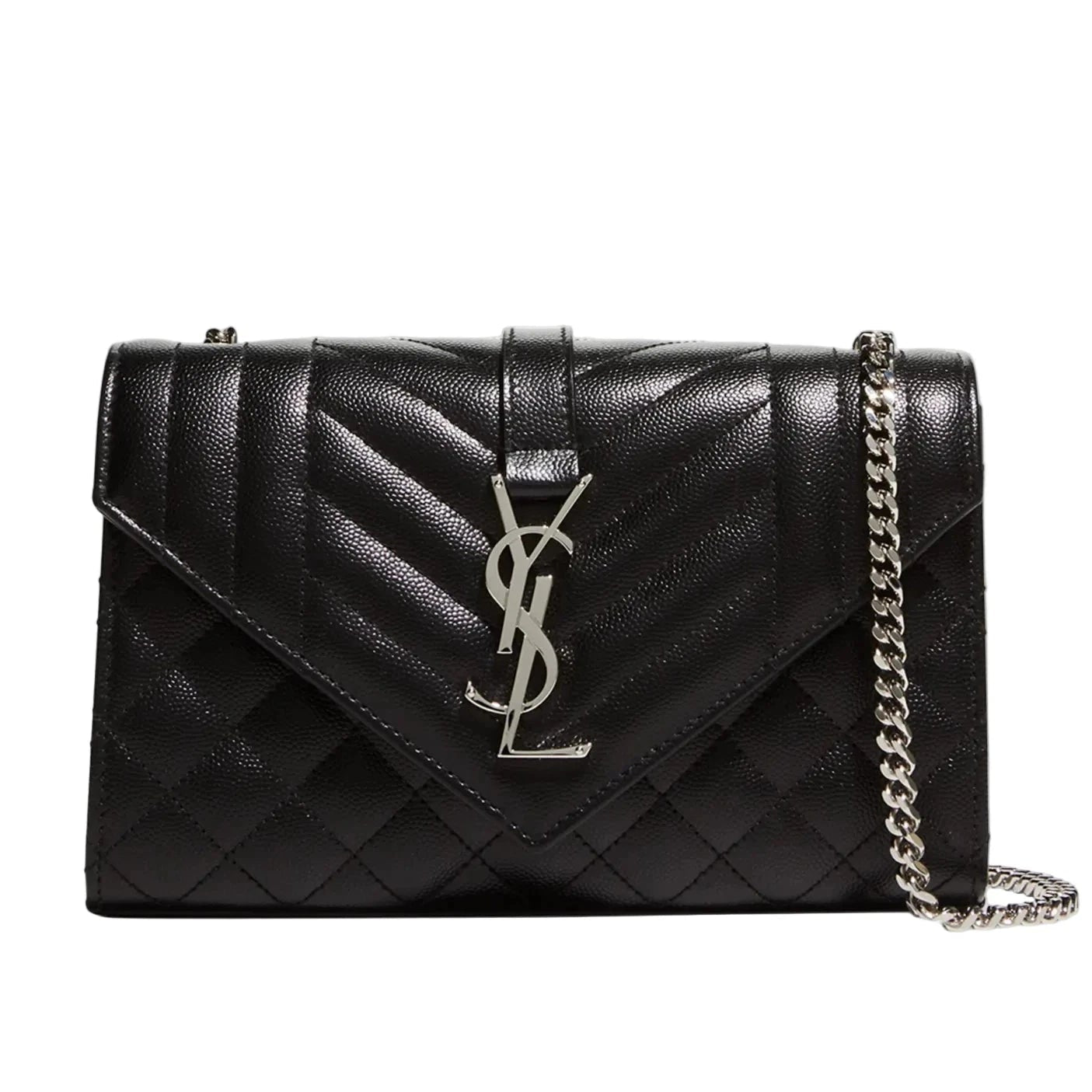 Saint Laurent Envelope Shoulder Bag Silver