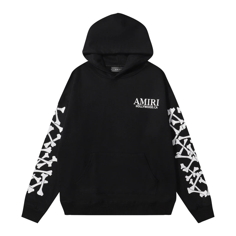 Amiri Skeleton Hoodie Black White