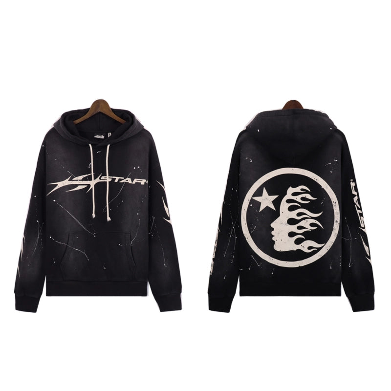 Hellstar Paint Hoodie Black