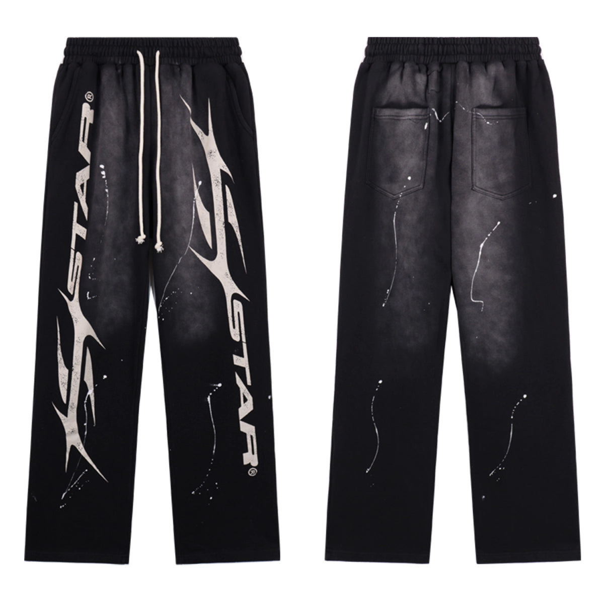 Hellstar Paint Sweatpants Black White