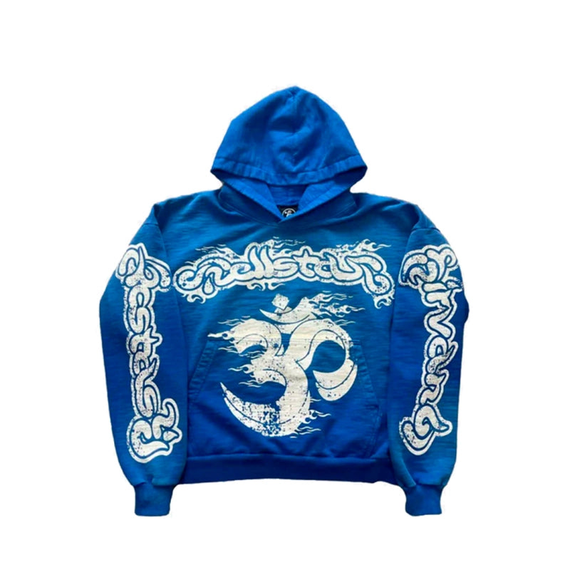 Hellstar Records Hoodie Blue White