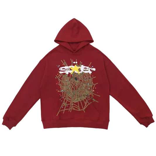 Sp5der Hoodie Dark Red