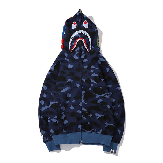 Bape Zip Up Hoodie Dark Blue