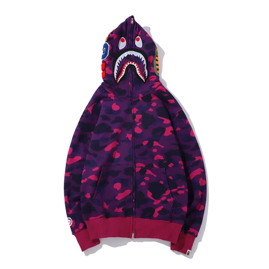 Bape Zip Up Hoodie Dark Purple