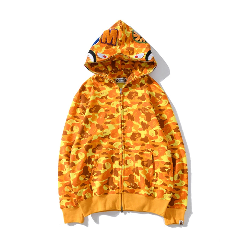 Bape Zip Up Hoodie Yellow Orange