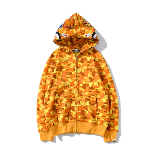 Bape Zip Up Hoodie Yellow Orange