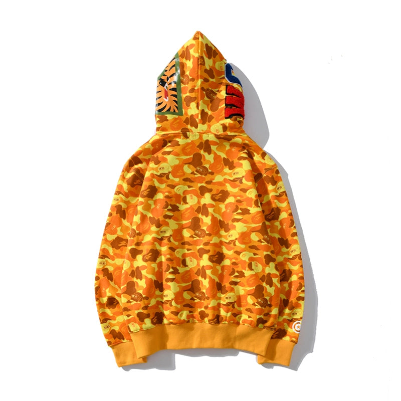 Bape Zip Up Hoodie Yellow Orange