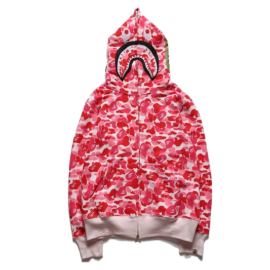 Bape Zip Up Hoodie Dark Pink