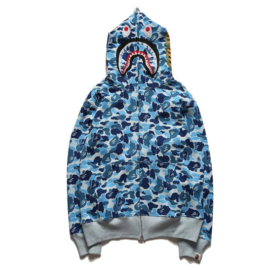 Bape Zip Up Hoodie Light Blue