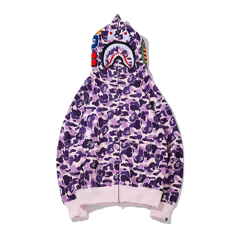 Bape Zip Up Hoodie Light Purple