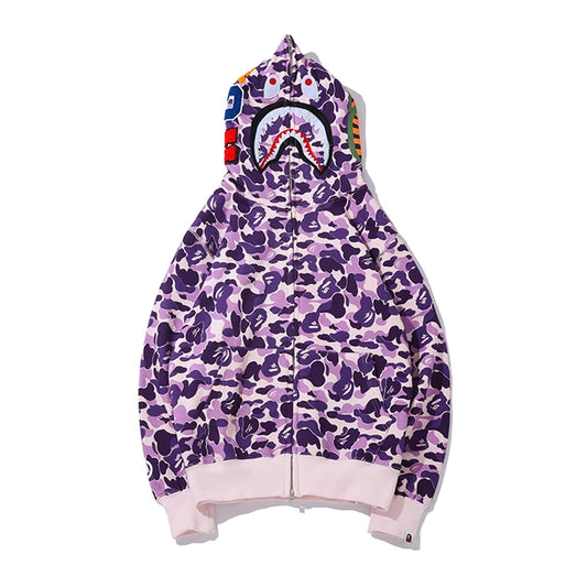 Bape Zip Up Hoodie Light Purple