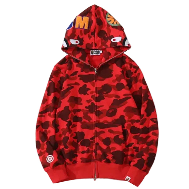 Bape Zip Up Hoodie Red