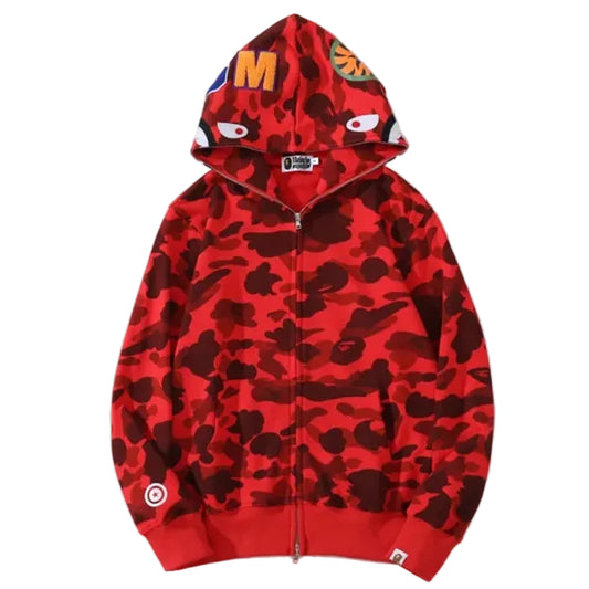 Bape Zip Up Hoodie Red