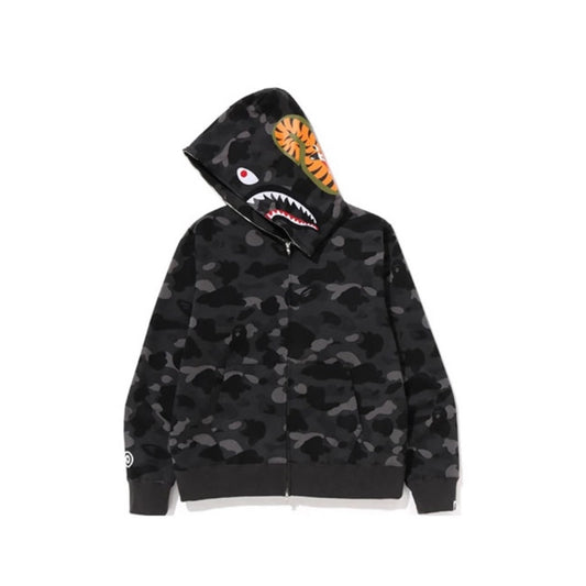 Bape Zip Up Hoodie Black Grey