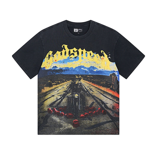 Godspeed Biker Graphic Tee