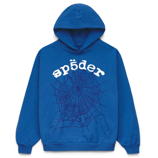 Sp5der Hoodie OG Web Blue