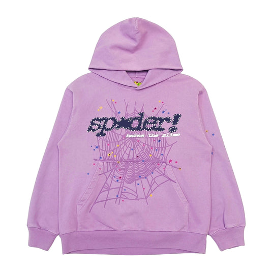 Sp5der Hoodie Purple and Black