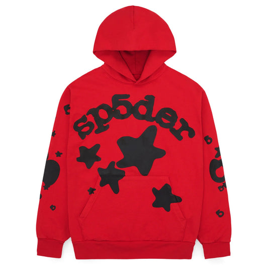 Sp5der Star Hoodie Red