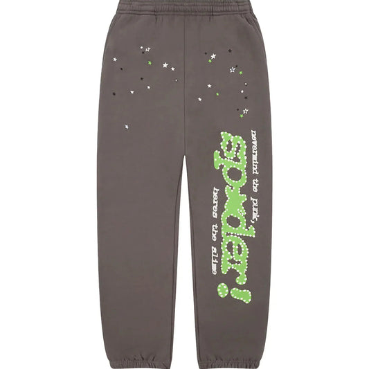 Sp5der Sweatpants Grey and Green