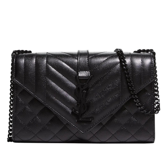 Saint Laurent Envelope Shoulder Bag Black