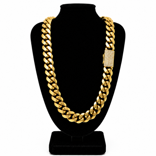 Cuban Link Chain Gold Iced Out Clasp 14k (SPECIAL OFFER)