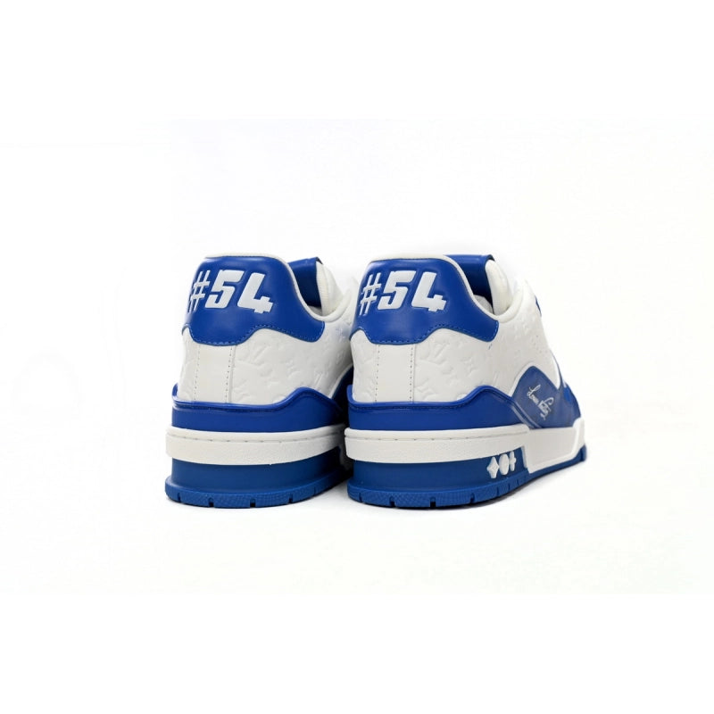 Louis Vuitton Trainer #54 Signature White and Blue