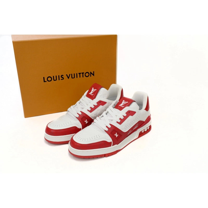 Louis Vuitton Trainer #54 Signature White and Red