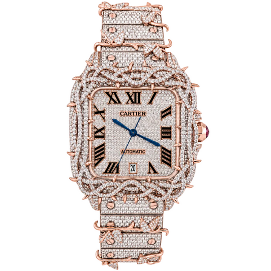 VVS1 Moissanite Cartier Watch Thorn Rose Gold