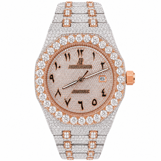 High Quality Iced Out AP Watch Rose Gold Arabic