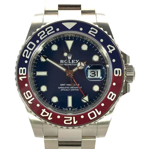 Submariner Date Steel Watch Blue Face Blue and Red Dial