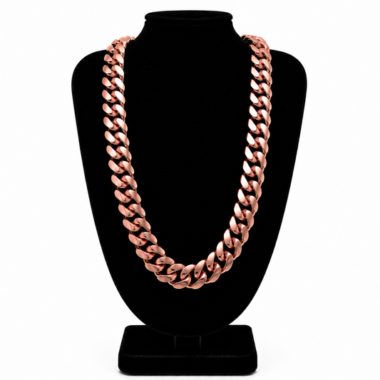 Cuban Link Chain Rose Gold Butterfly Clasp 14k