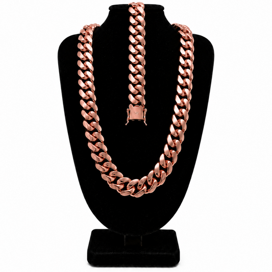 Cuban Link Full Set Rose Gold Butterfly Clasp 14k