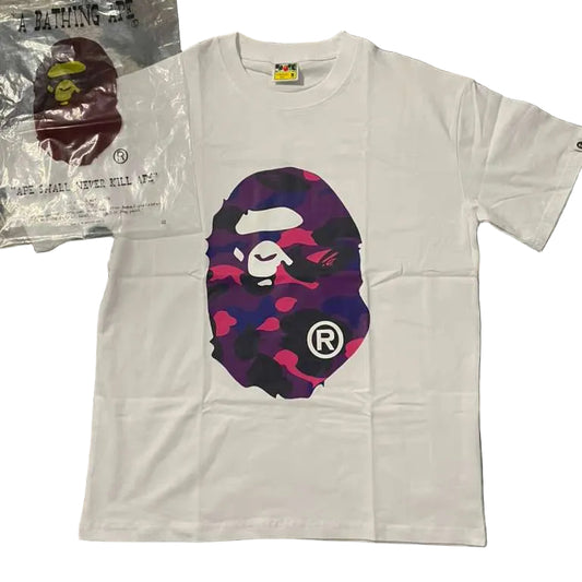 Bape T-Shirt White Purple