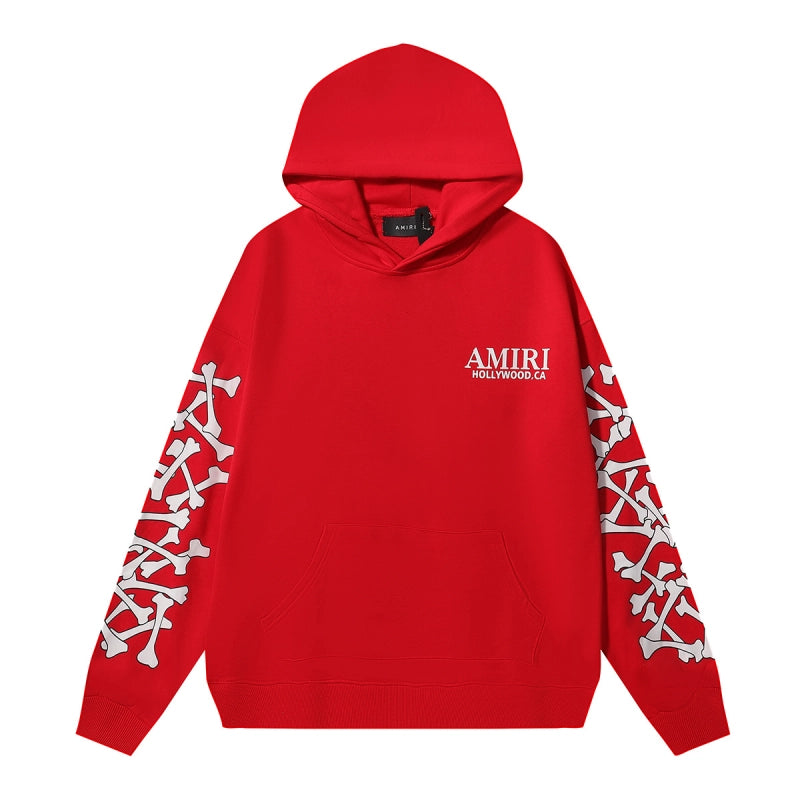 Amiri Skeleton Hoodie Red White