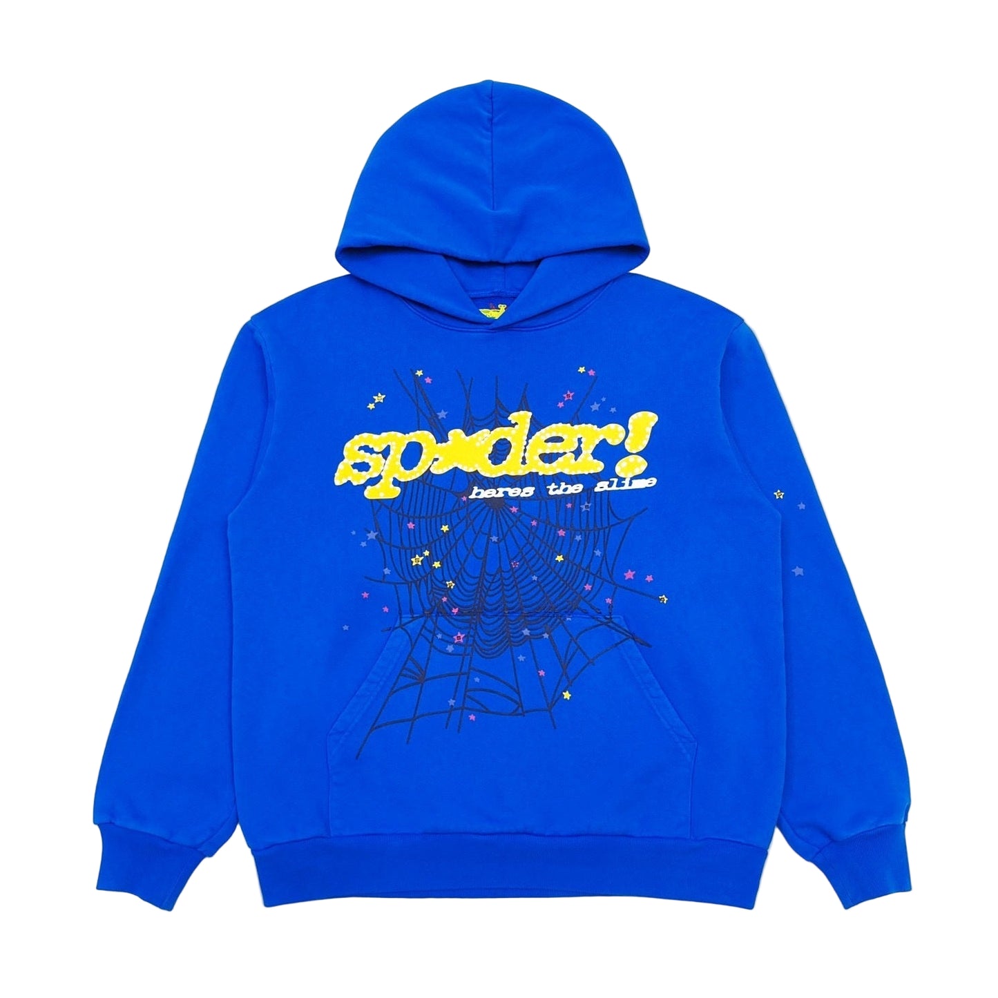 Sp5der Hoodie Blue and Yellow
