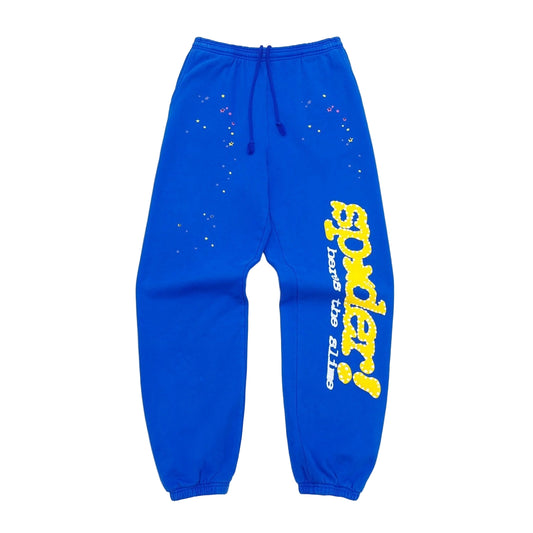 Sp5der Sweatpants Blue And Yellow