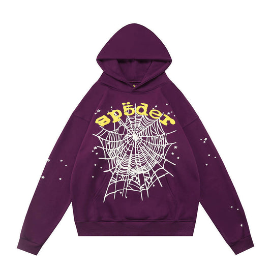 Sp5der Hoodie Purple Yellow