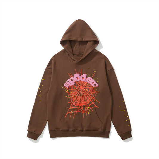 Sp5der Hoodie Brown Pink