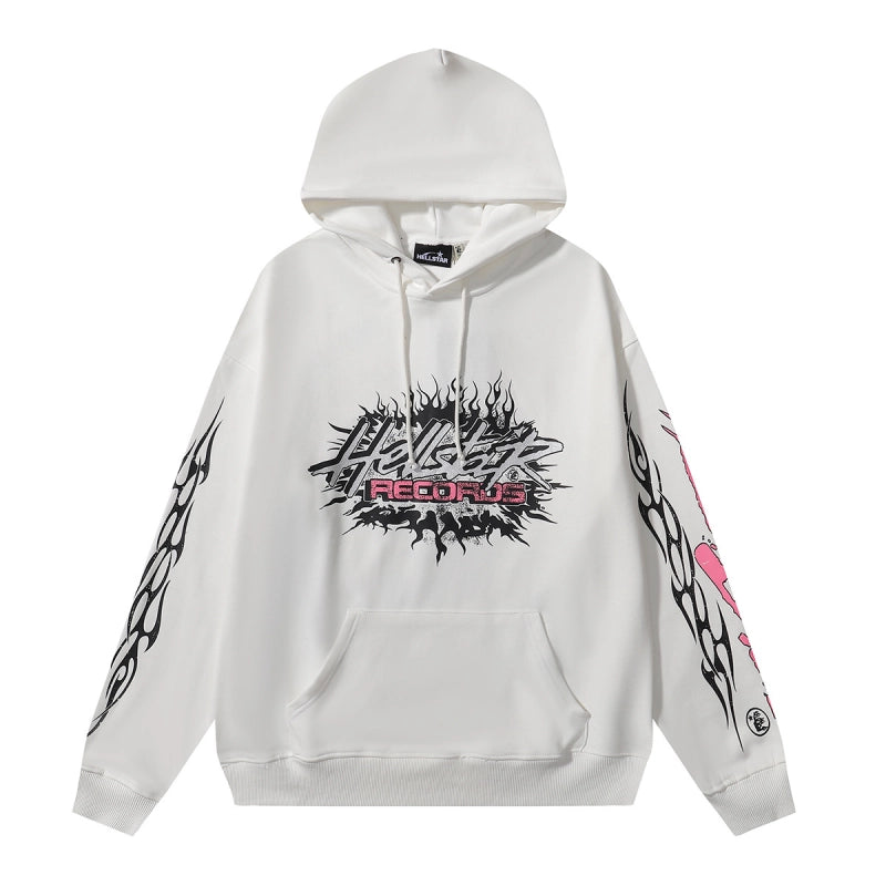 Hellstar Sports Flame Hoodie White