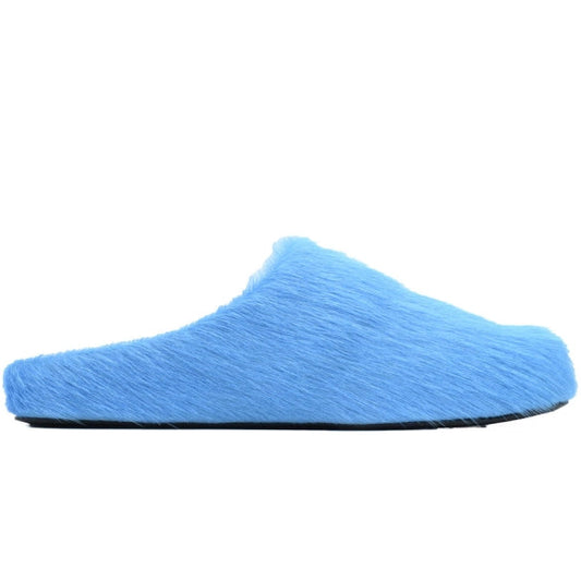 Marni Long-hair Calfskin Fussbett Sabot Blue