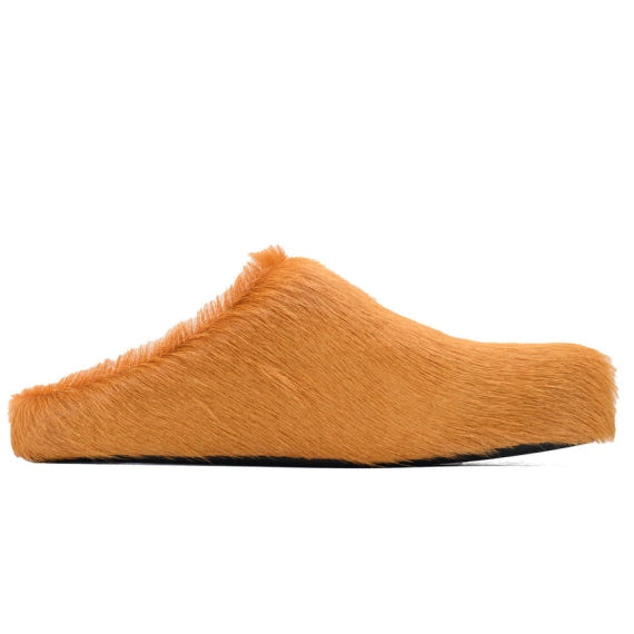 Marni Long-hair Calfskin Fussbett Sabot Light Brown