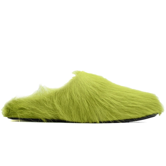 Marni Long-hair Calfskin Fussbett Sabot Green