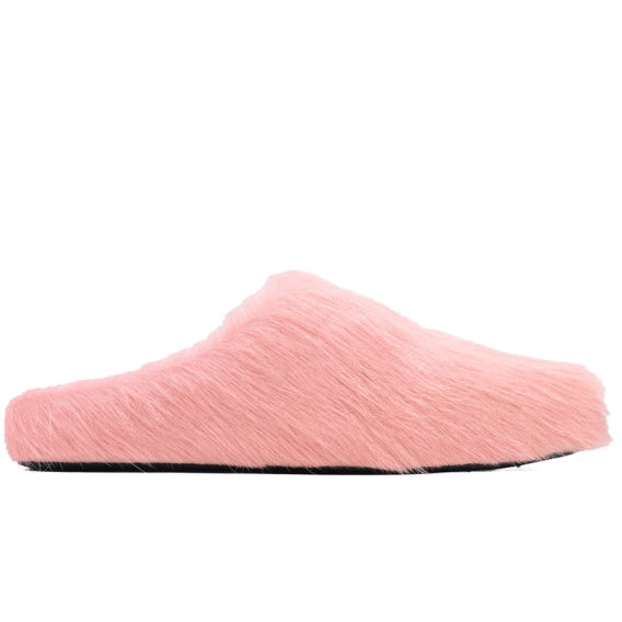 Marni Long Hair Calfskin Fussbett Sabot Pink