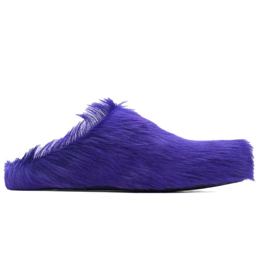 Marni Long-hair Calfskin Fussbett Sabot Purple