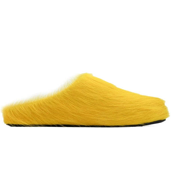Marni Long-hair Calfskin Fussbett Sabot Yellow