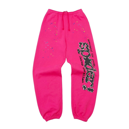 Sp5der Sweatpants Pink and Black